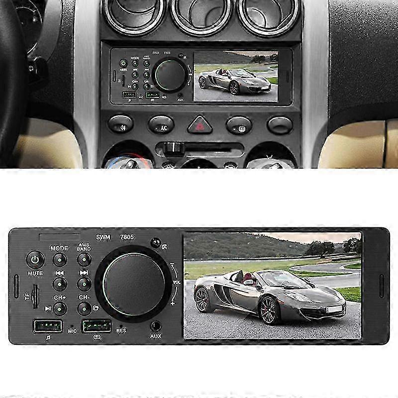 2025 7805 4.1 inch Universal Car Radio Receiver MP5 Player, Support FM & Bluetooth & TF Card with Remote Control