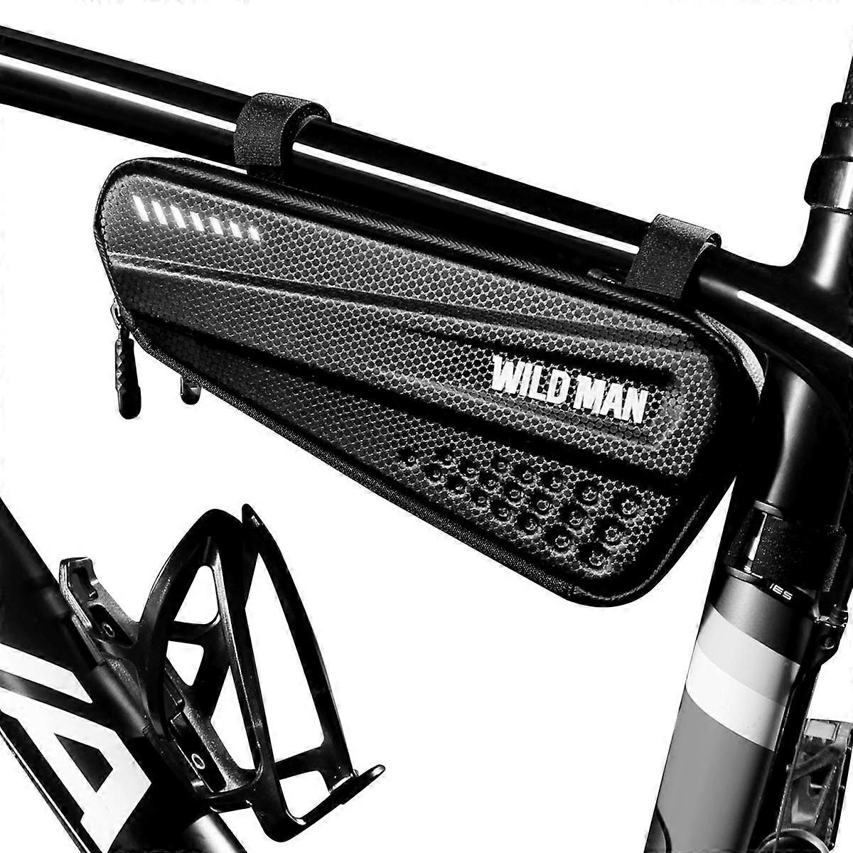 Bicycle Frame Bag, Front Tube Bag, Triangle Bag with Reflective Strips