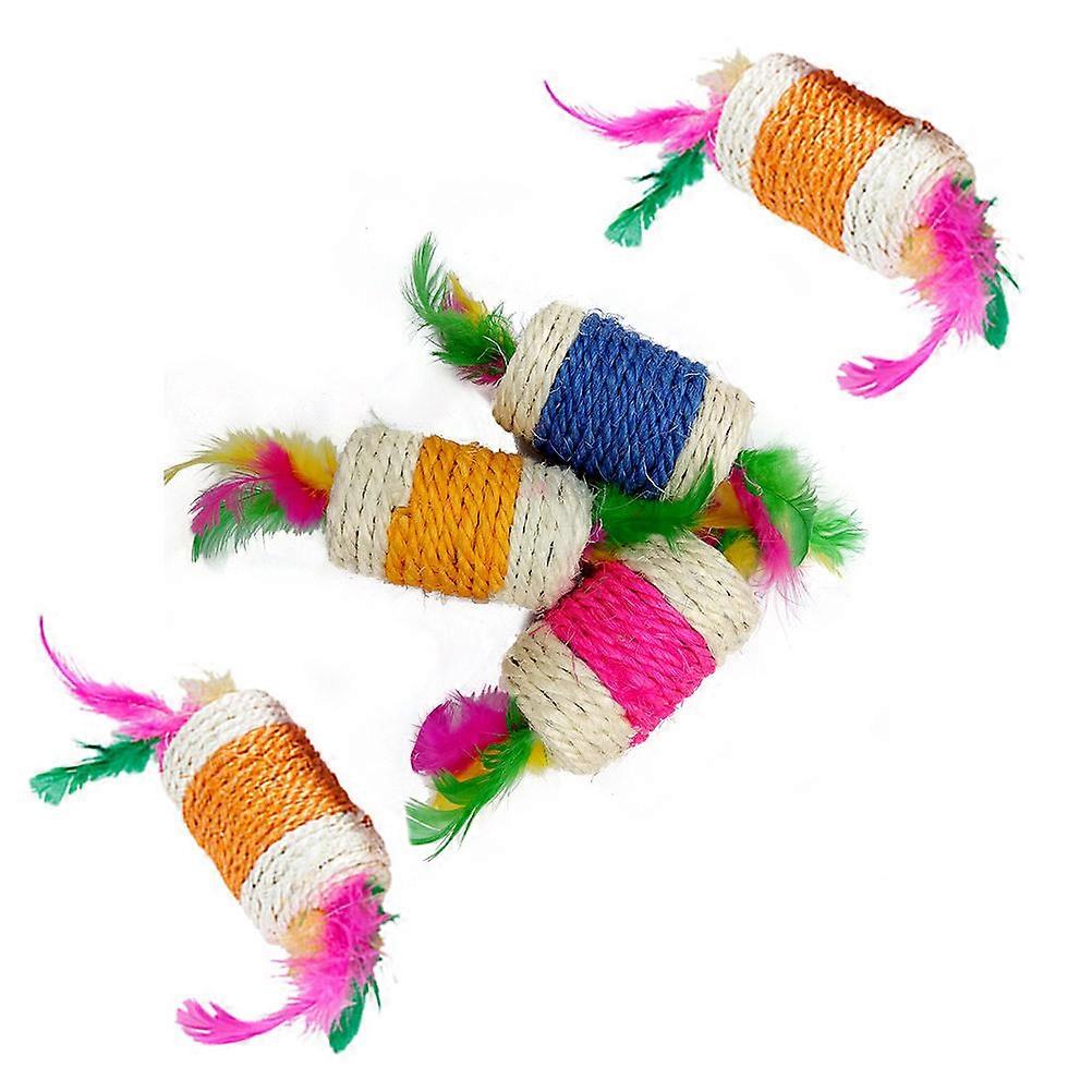 5pcs Interactive Cat Teaser Plume Roller for Kittens Safe, Durable Pet Toy for Engaging Play for Cat Lovers
