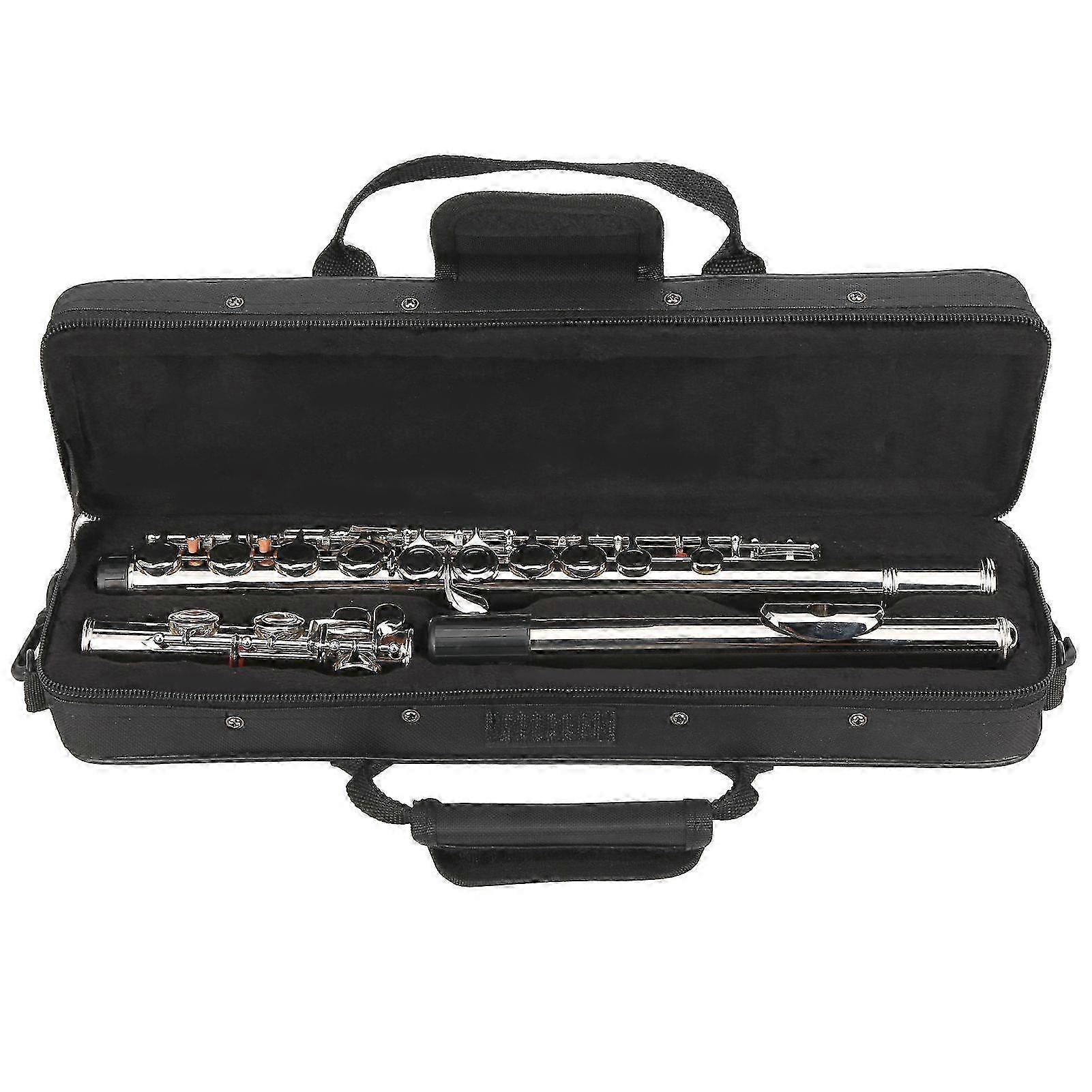 16 Hole C Flute in Closed Key Design with Storage Bag for Enhanced Tube Resonance - Musical Instrument in Silver Finish