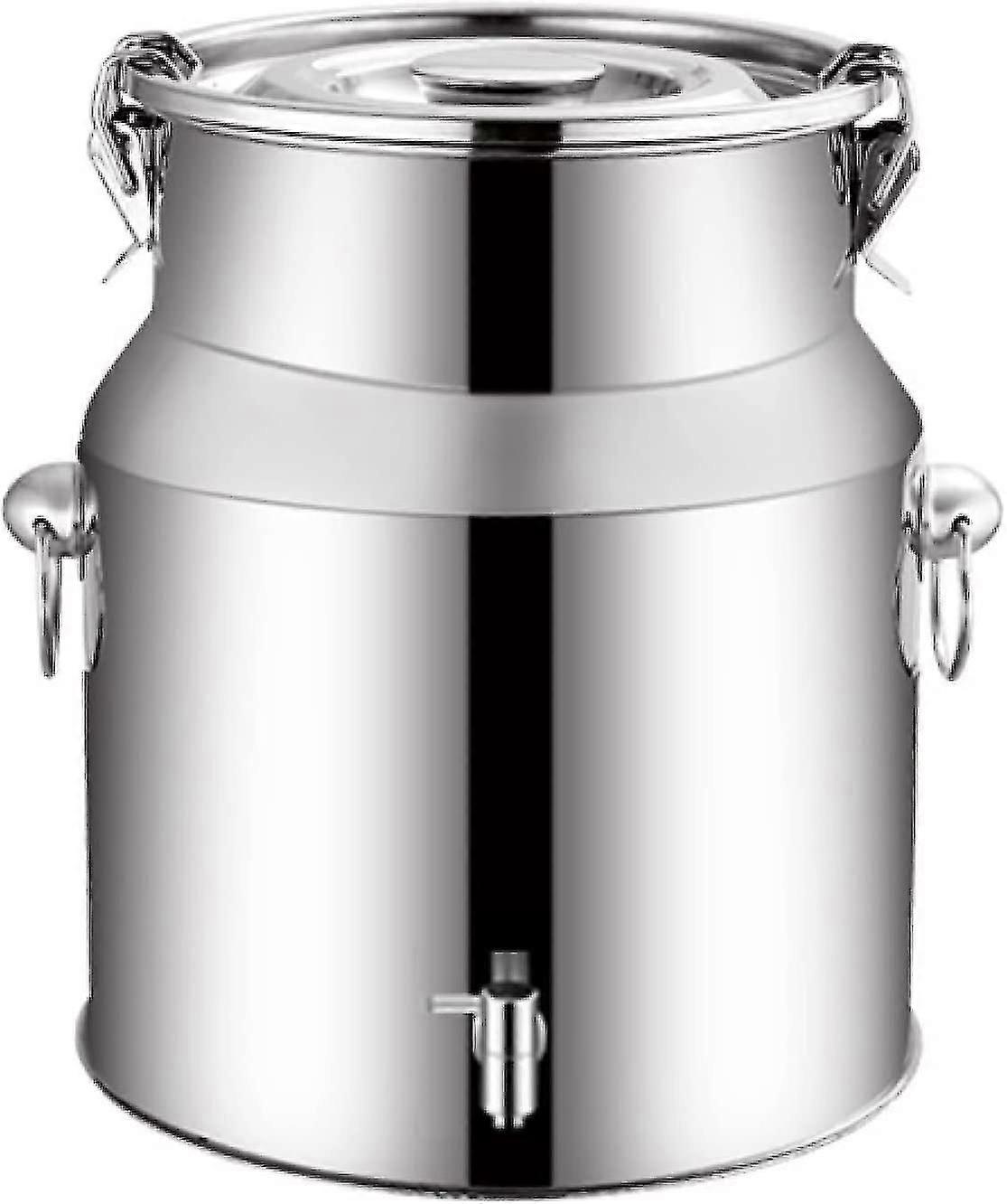 Bn-bidons De Transport De Lait Hermtiques - 5l/9l/14l Bidons En Acier Inoxydable 201 Seau Lait Pichet Baril D'huile Avec Couvercle Scell Et Distribut