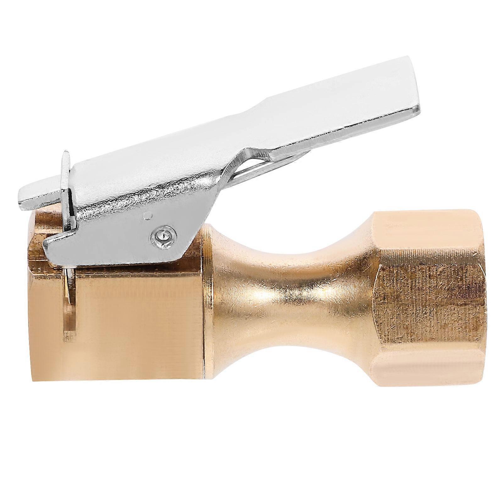 Air Chuck Adapter Locking Tire Air Chuck Copper Car Maintenance Self-Locking 4.50X3.00X1.50CM 1Pcs