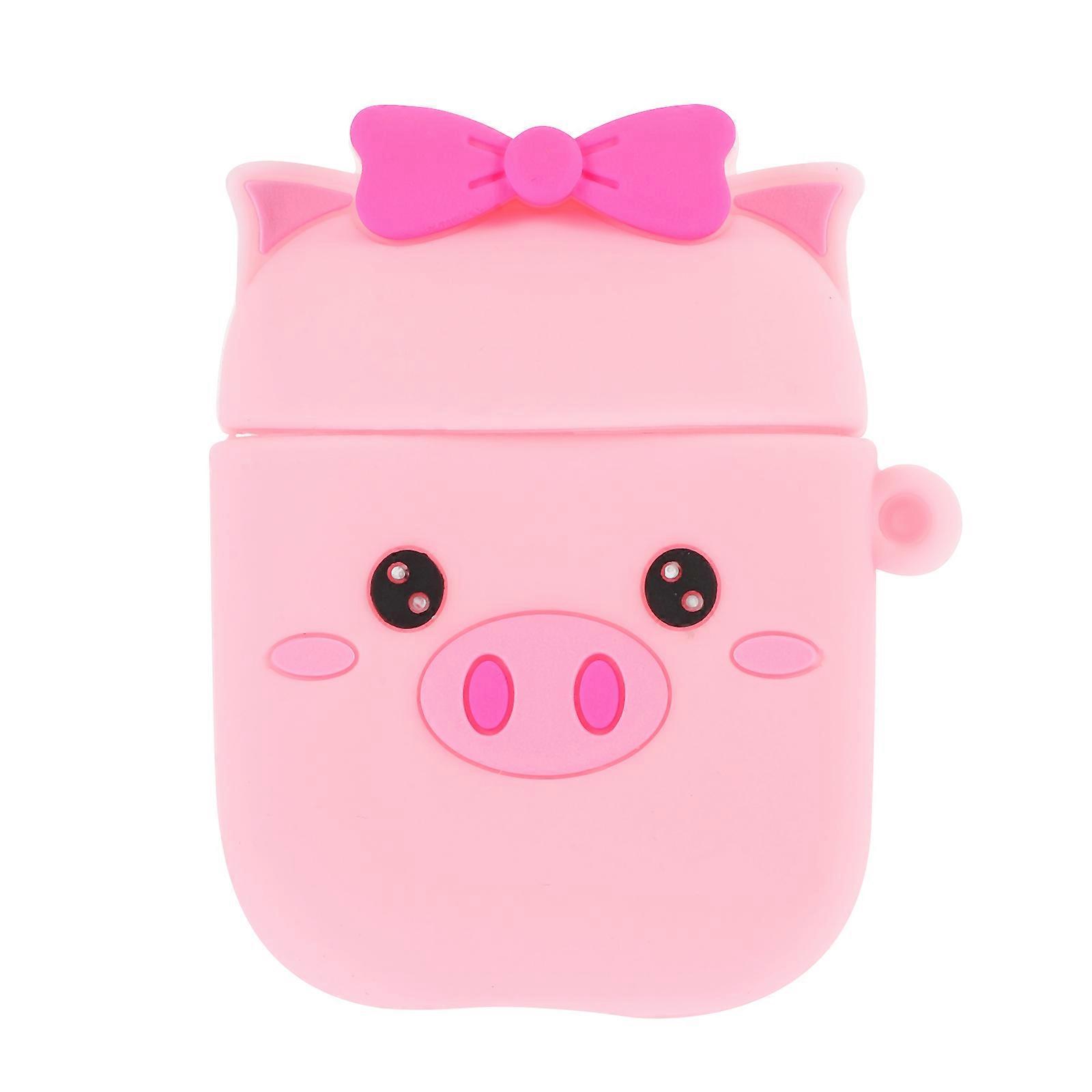 Protective Case for Earphones Soft Silicone Cover for Rectangular Pink 6.7X4.7CM Portable 1Pcs