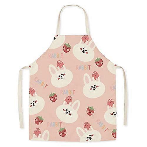 Kittelschrze Damen Rosa Weiß Kochschrze Kinder Baumwolle Verstellbare Waschbar Langlebig 55x68cm