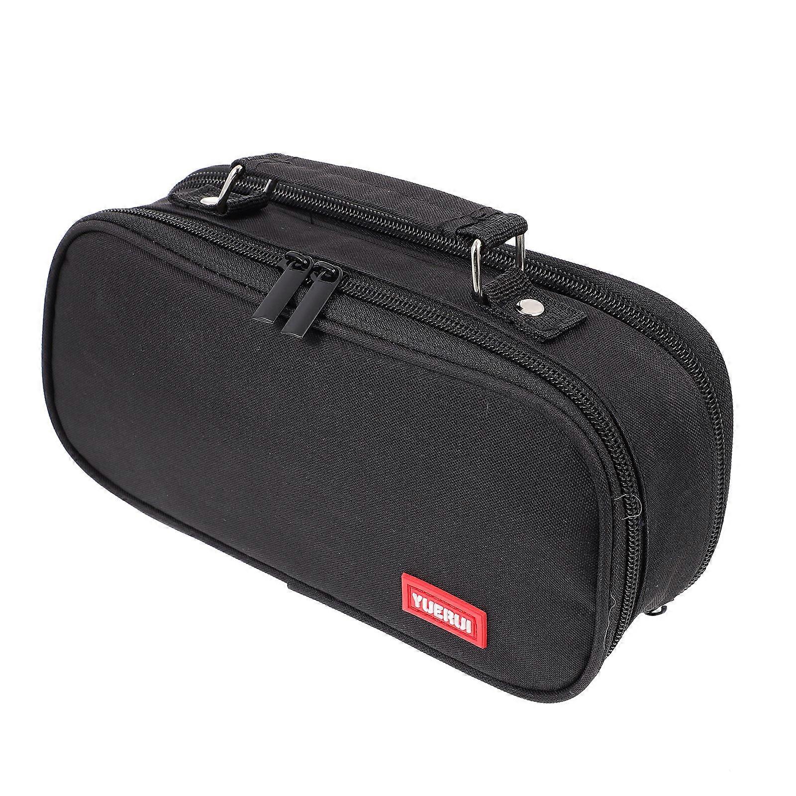 Marker Pouch Canvas Stationery Bag Multi Function Pen Bag Convenient Pen Accessory For School Use Students 24X11X7CM Black 1Set