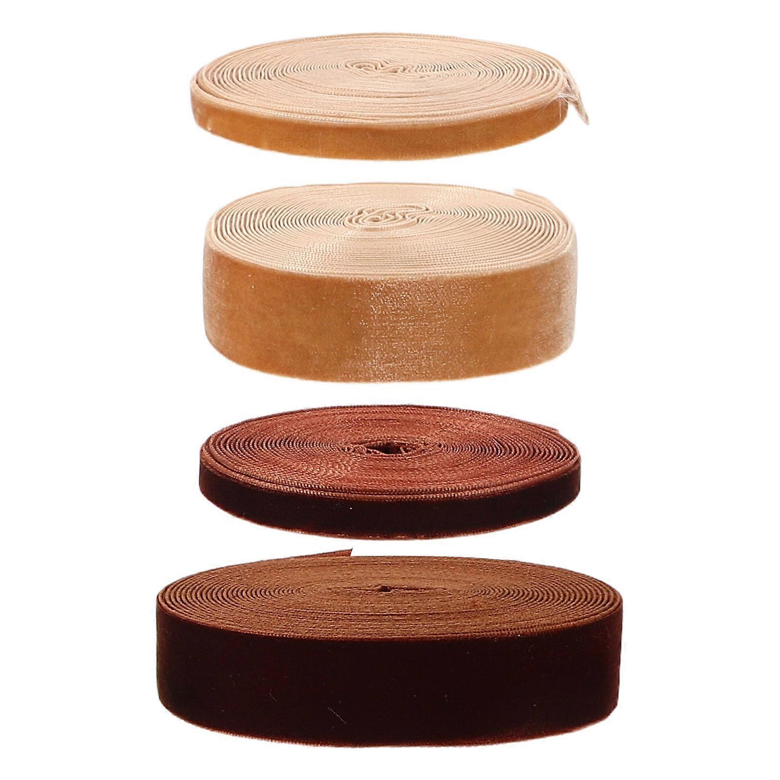 Hair Bow Making Ribbon Crafts Multi-Use Wrapping Ribbon Assorted Color 450.00X2.50X0.05CM DIY Present Wrapping 4 Rolls