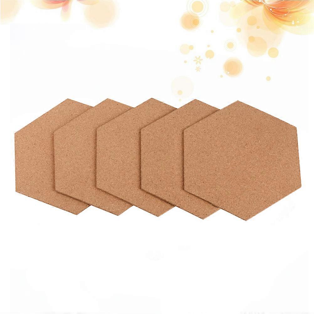 Modern Cork Board Hexagon Cork Board for Office Home Decoration Cork Bulletin Board 6.7 x 7.8 x 6 Cm Noise Absorption 5Pack