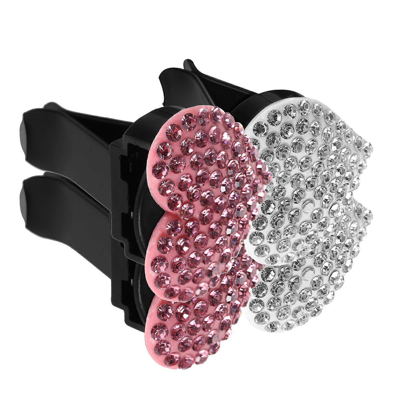 Car Vent Clips Heart Shaped Car Freshener White 4Pcs