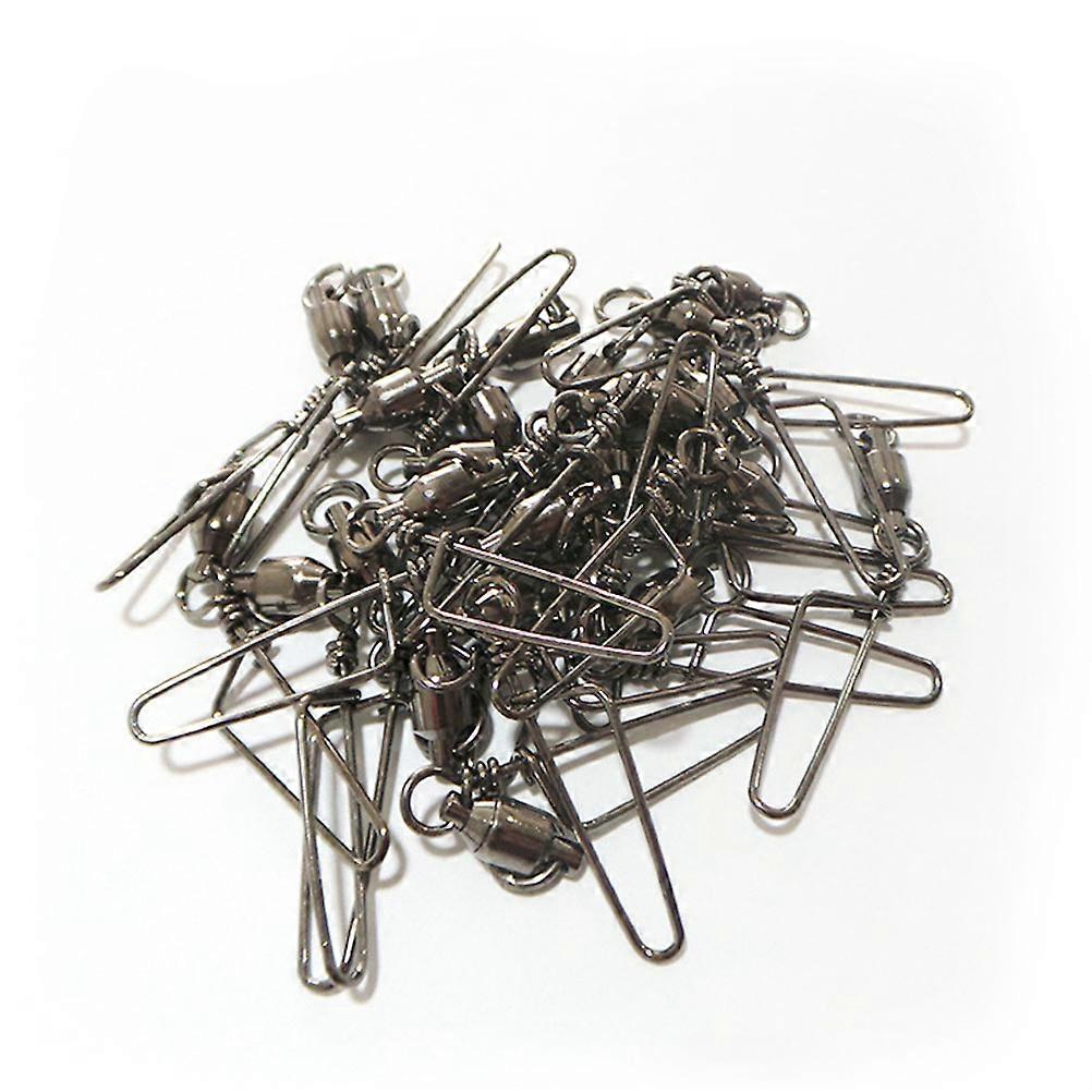 Sea Fishing Snap Links Fishing Rolling Swivel with Safety Snap Connector Fishing Accessories 27mm Durable 10Pcs