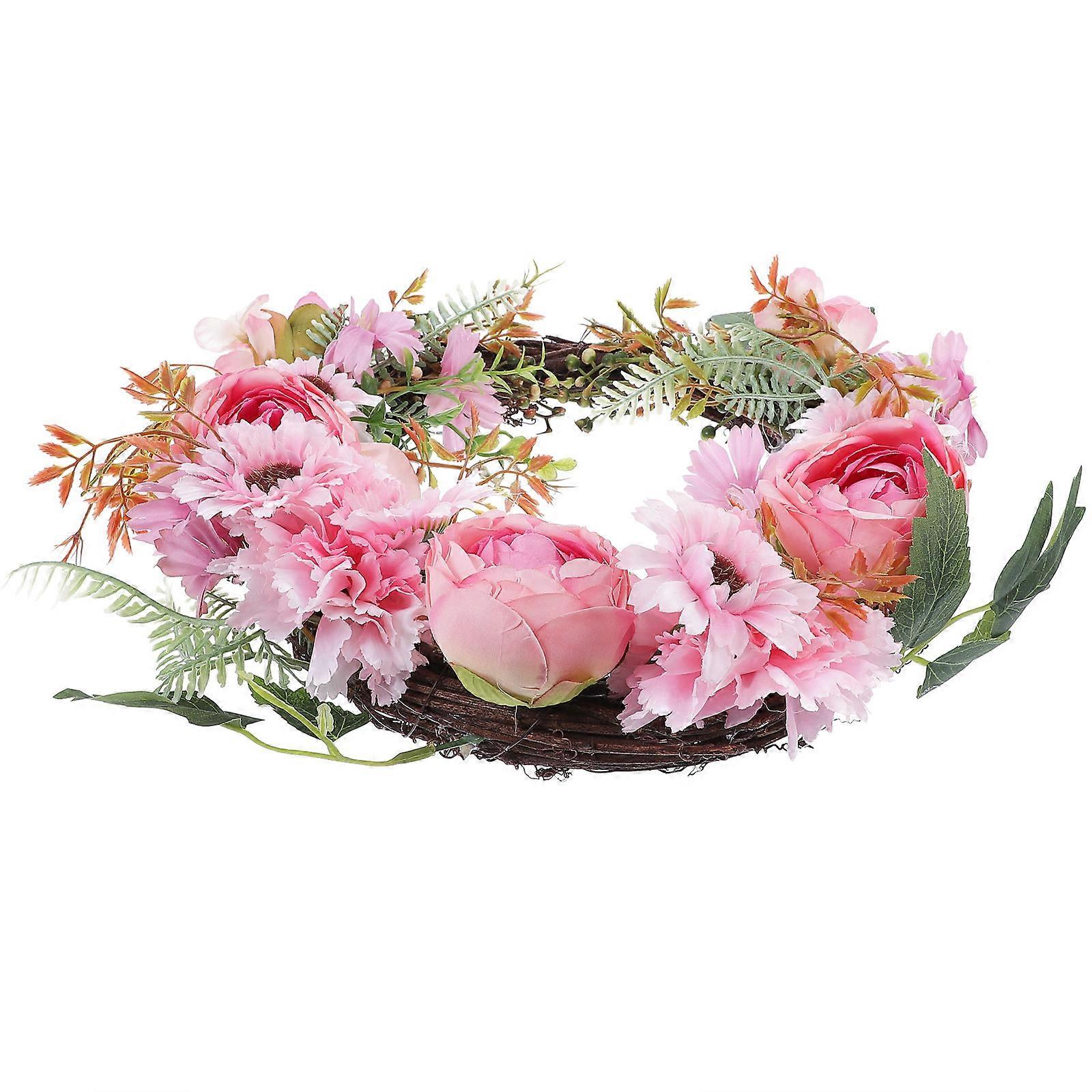 Spring Wreath For Home Simulation Wreath Weddings Realistic Texture PVC Material 1Pc