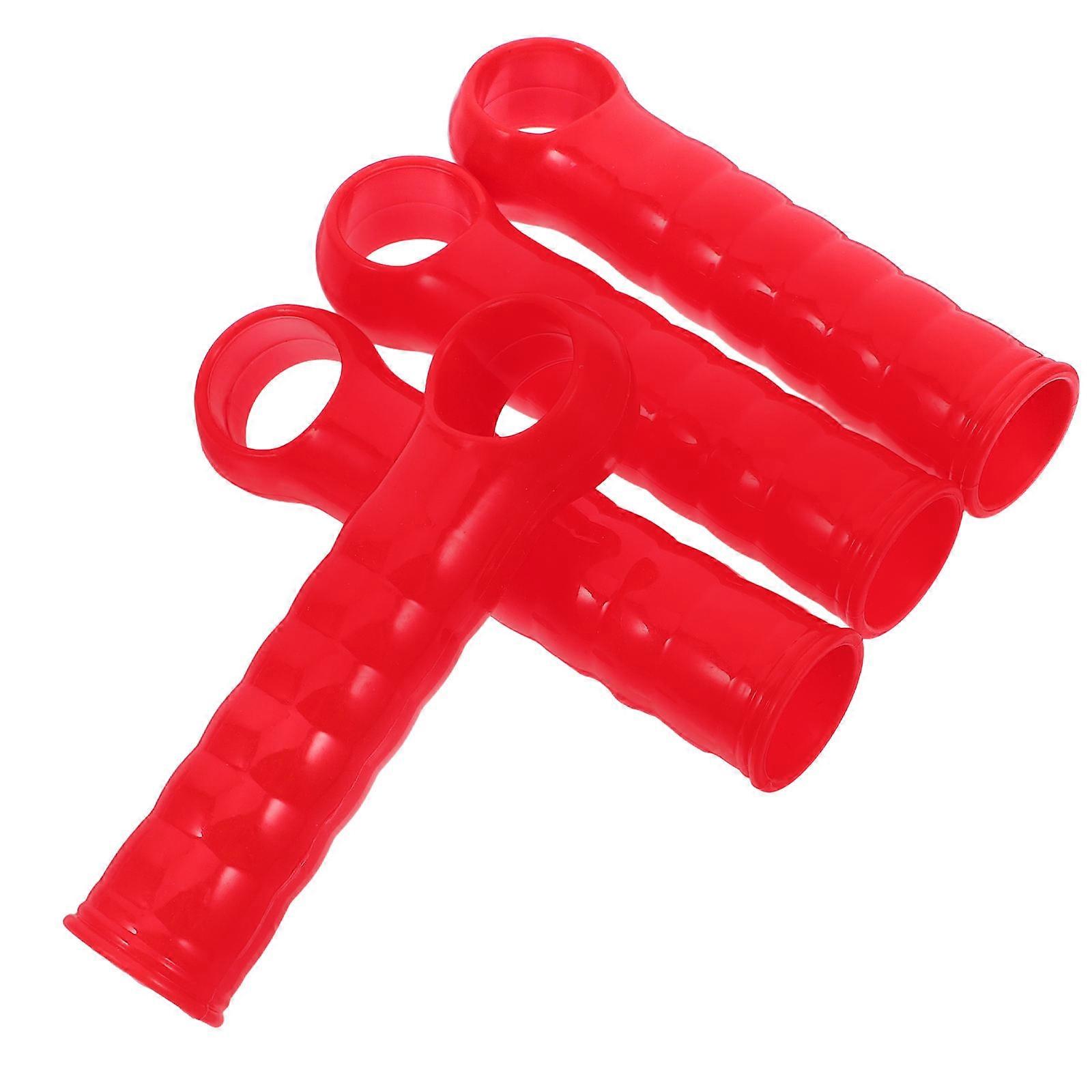 Broom Handle Grip Replacement Grips Easy Installation Cleaning Tools 11.50X3.00X2.50CM Red Plastic 4Set