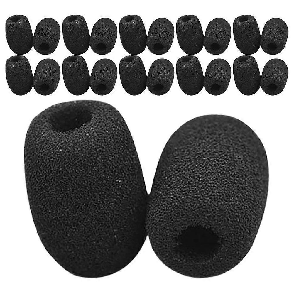 50pcs Foam Windscreen Covers for Headset Microphone Noise Reduction Comfort Fit for Lapel Mics Conference Public Speaking Easy Secure Replacement