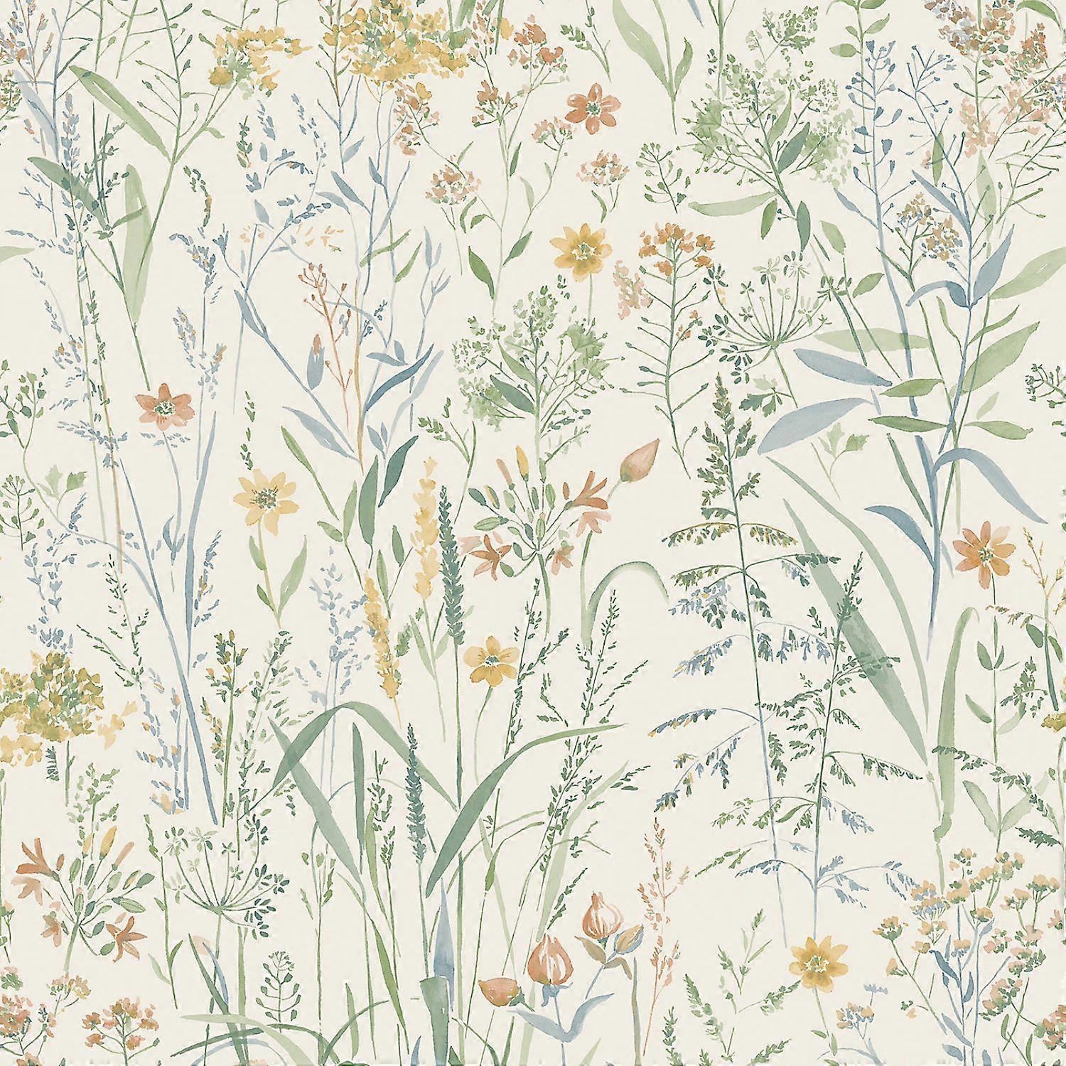 Grandeco Summer Meadow Sage Wallpaper