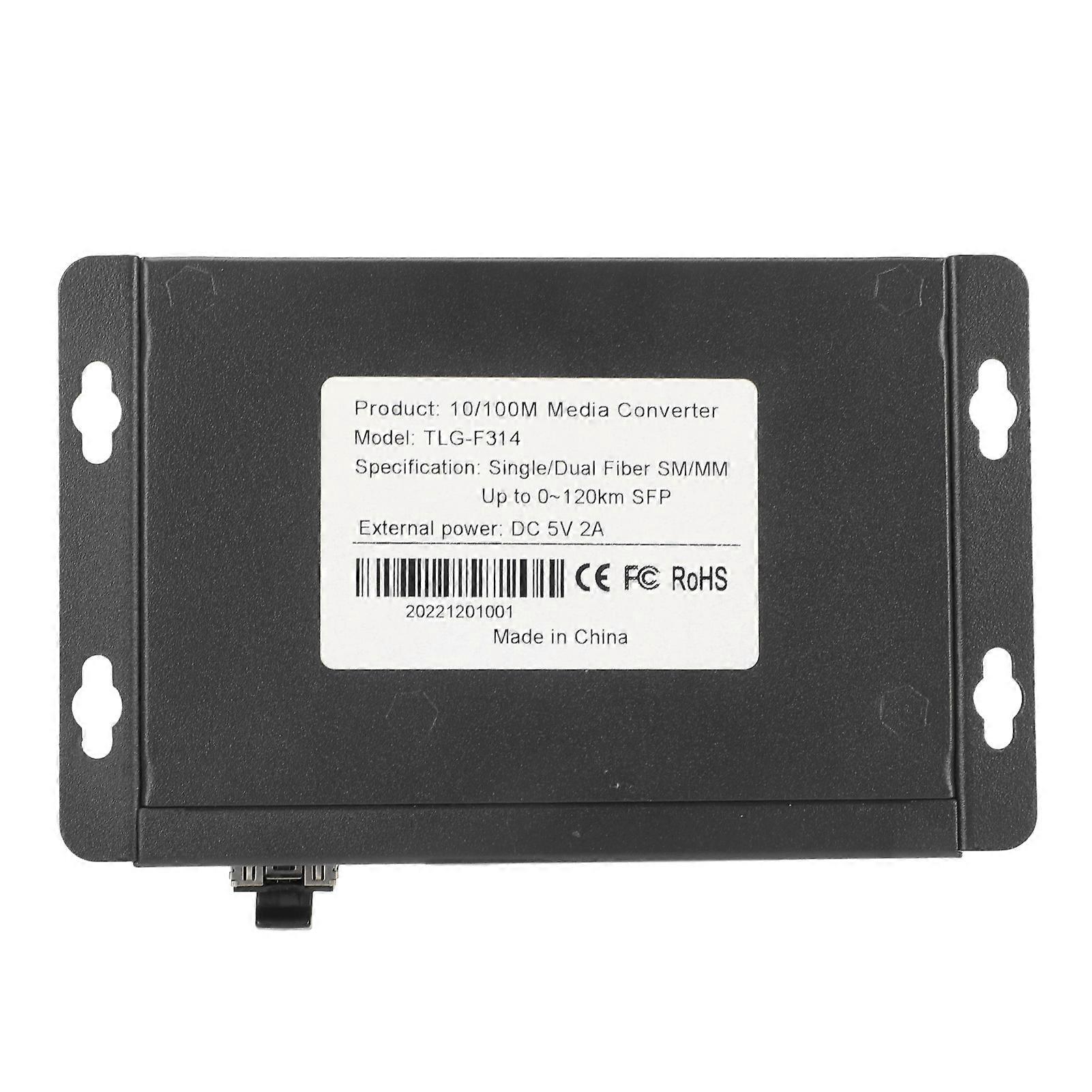 SFP Fiber Media Converter 1 Optical Port 4 Electrical Ports Up to 120km RJ45 Port Ethernet Fiber Switch 100-240V UK Plug