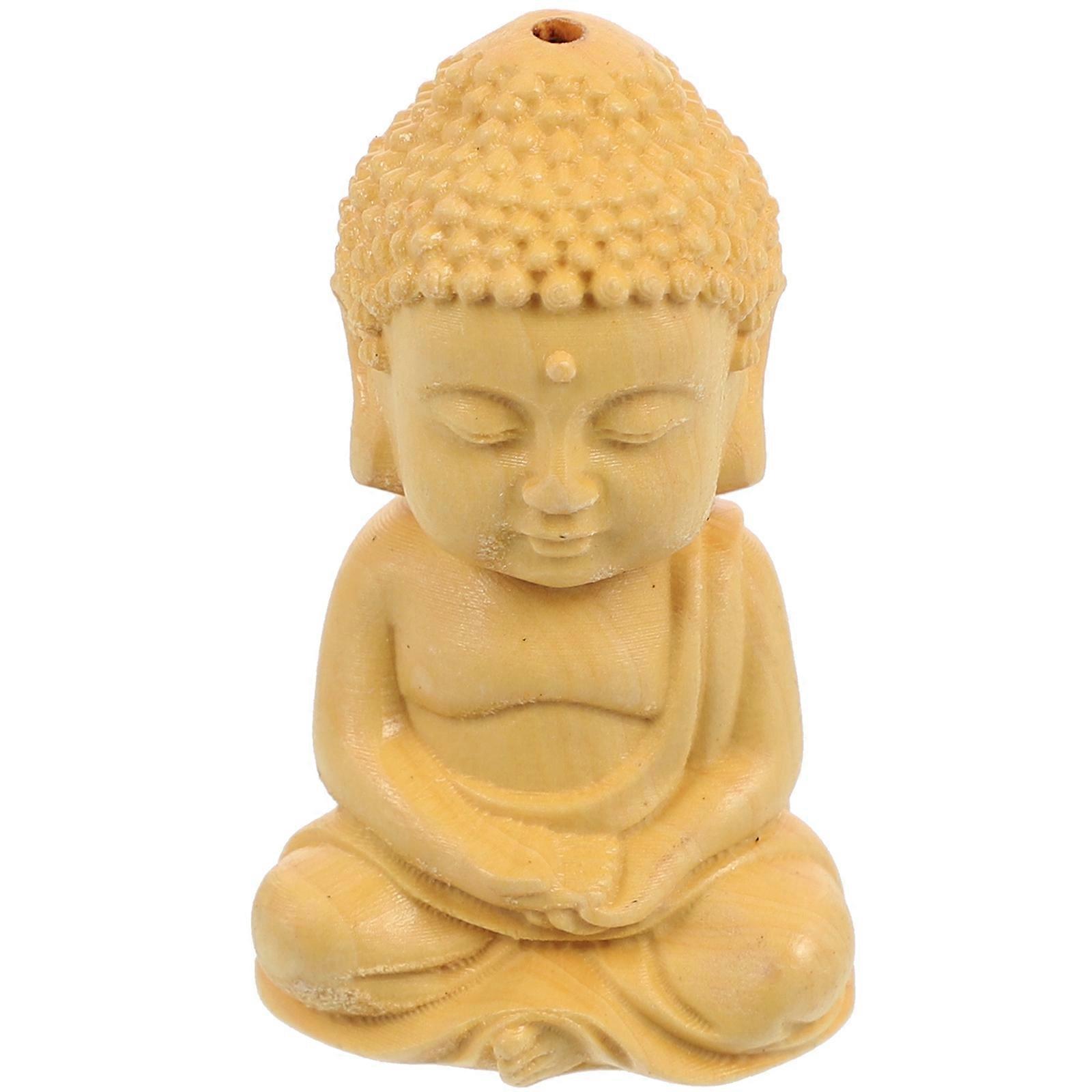 Serene Miniature Wood Buddha Figurine for Home or Office Decor – Premium Stability and Spiritual Tranquility