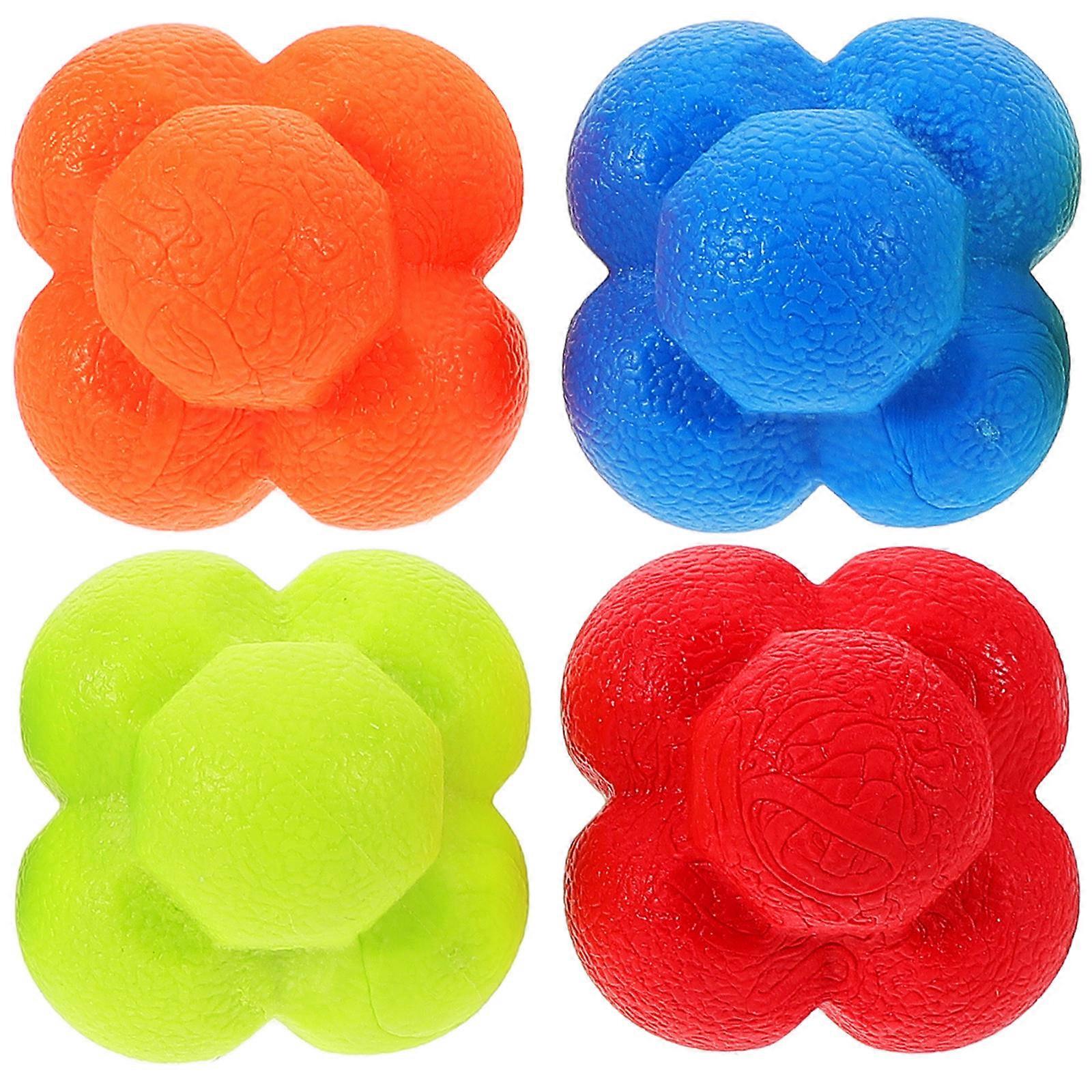 Ball Training Equipment Hexagonal Reaction Ball Orange Reaction Speed Enhancement For Children Outdoor Training 5.00X5.00X5.00cm 4Pcs