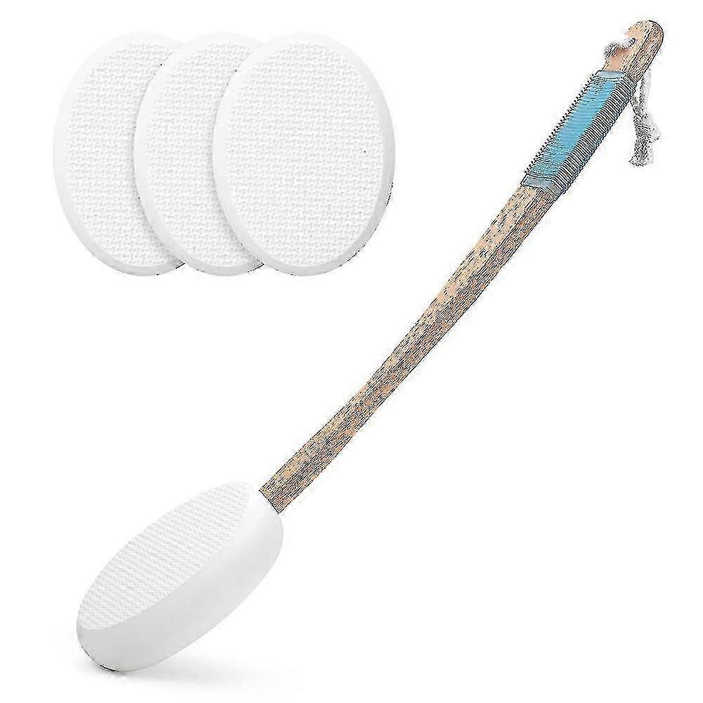 Back Lotion Applicator with 4 Pads, Long Handle Moisturizer Tool BCS--