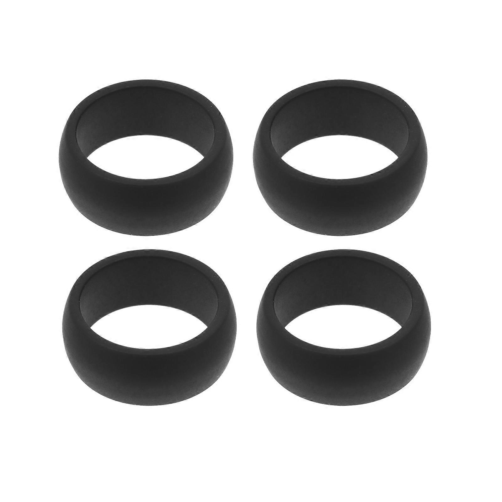 Silicone Protective Ring for Sports Use Black Flexible and Durable 4 Pieces