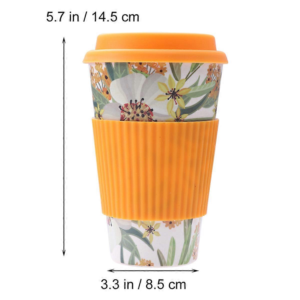 Camping Bamboo Creative Environmental Drinkware Adults 1Pack Orange 8.5 x 8.5 x 14.5 Cm