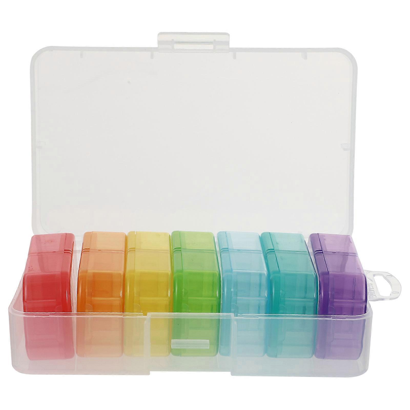 Portable 14 Grids Medicine Box in Assorted Color for Storage Use Safe and Durable PP Material