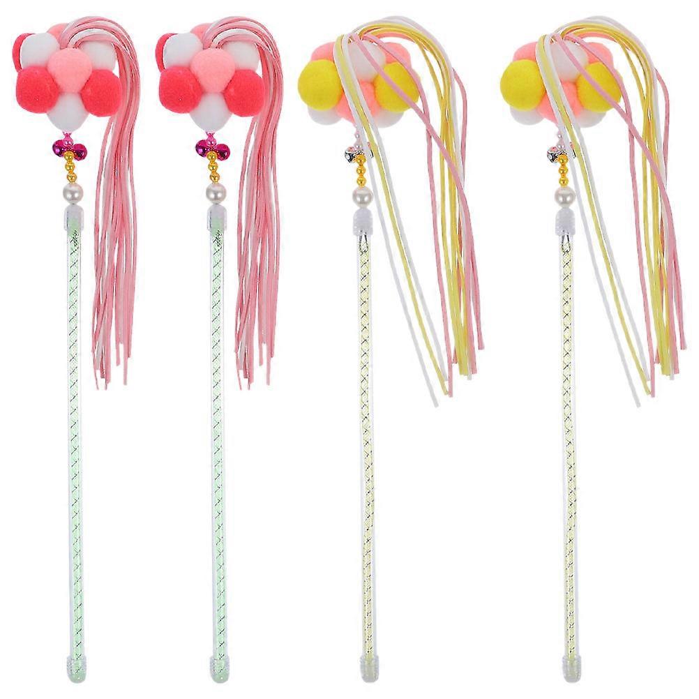 Interesting Cat Interactive Cat Teaser For Bonding With Cats Yellow 4Pcs