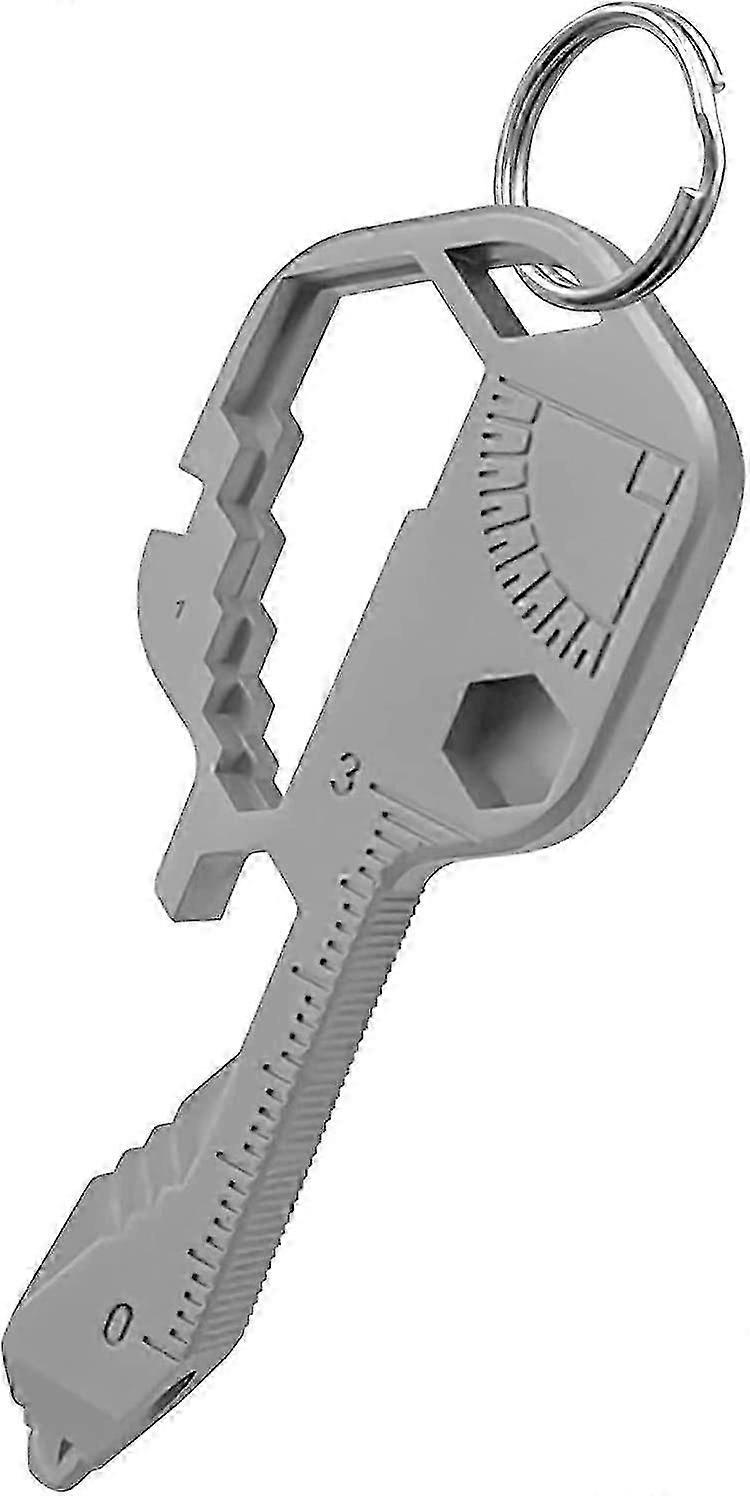 24 In 1 Multitool, Stainless Steel Key Shaped Pocket Multi Tool (gray)