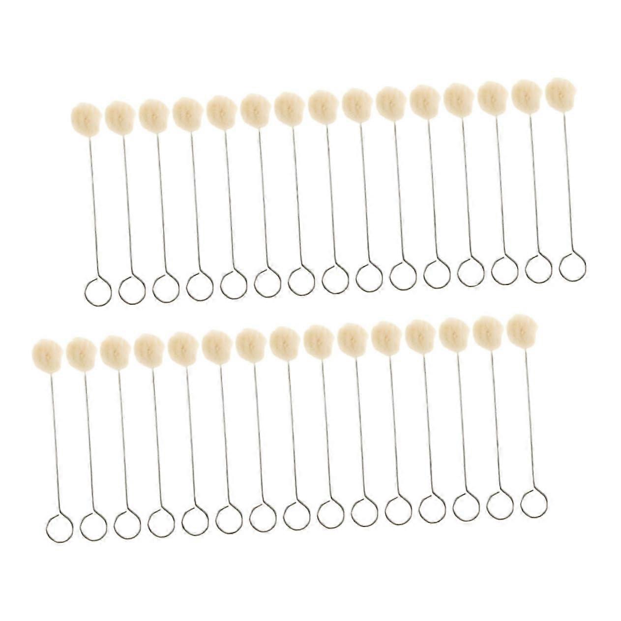 100 Pieces Wool Felt Ball Brush Set with Metal Handle for Dyeing Wool Yarn Portable Multi-Purpose Cleaning and Dyeing Tools