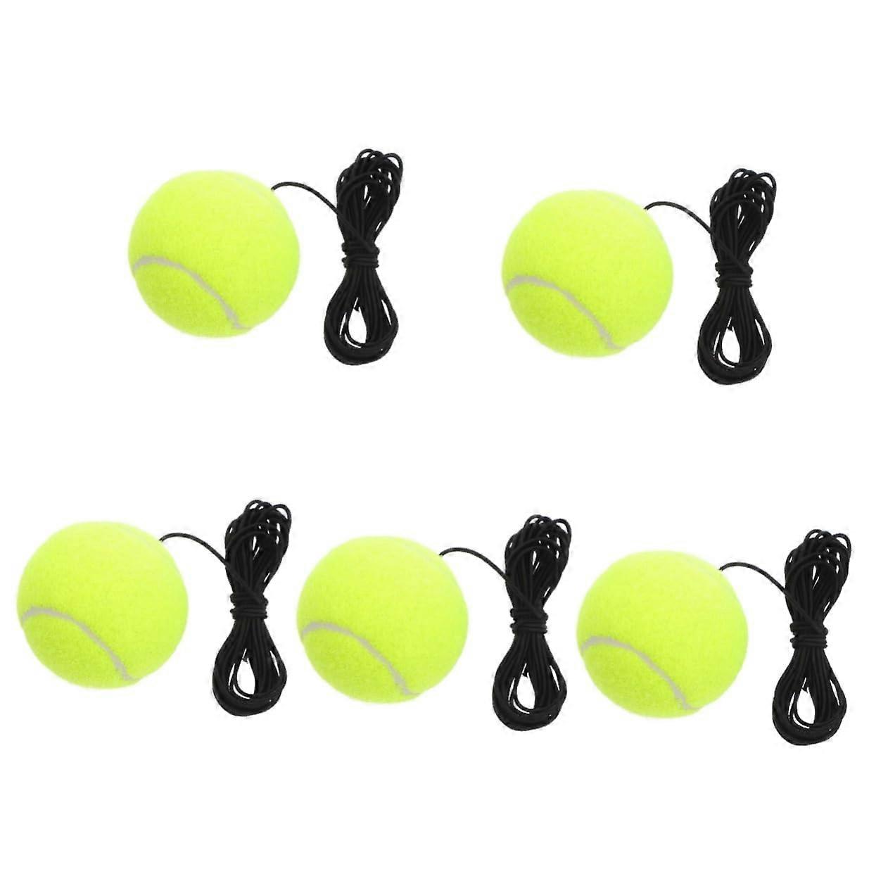 Elastic Tennis Training Balls Pack of 5 - Compact Light Green Beginner Practice Balls 6.5x6.5x6.5cm Portable Equipment