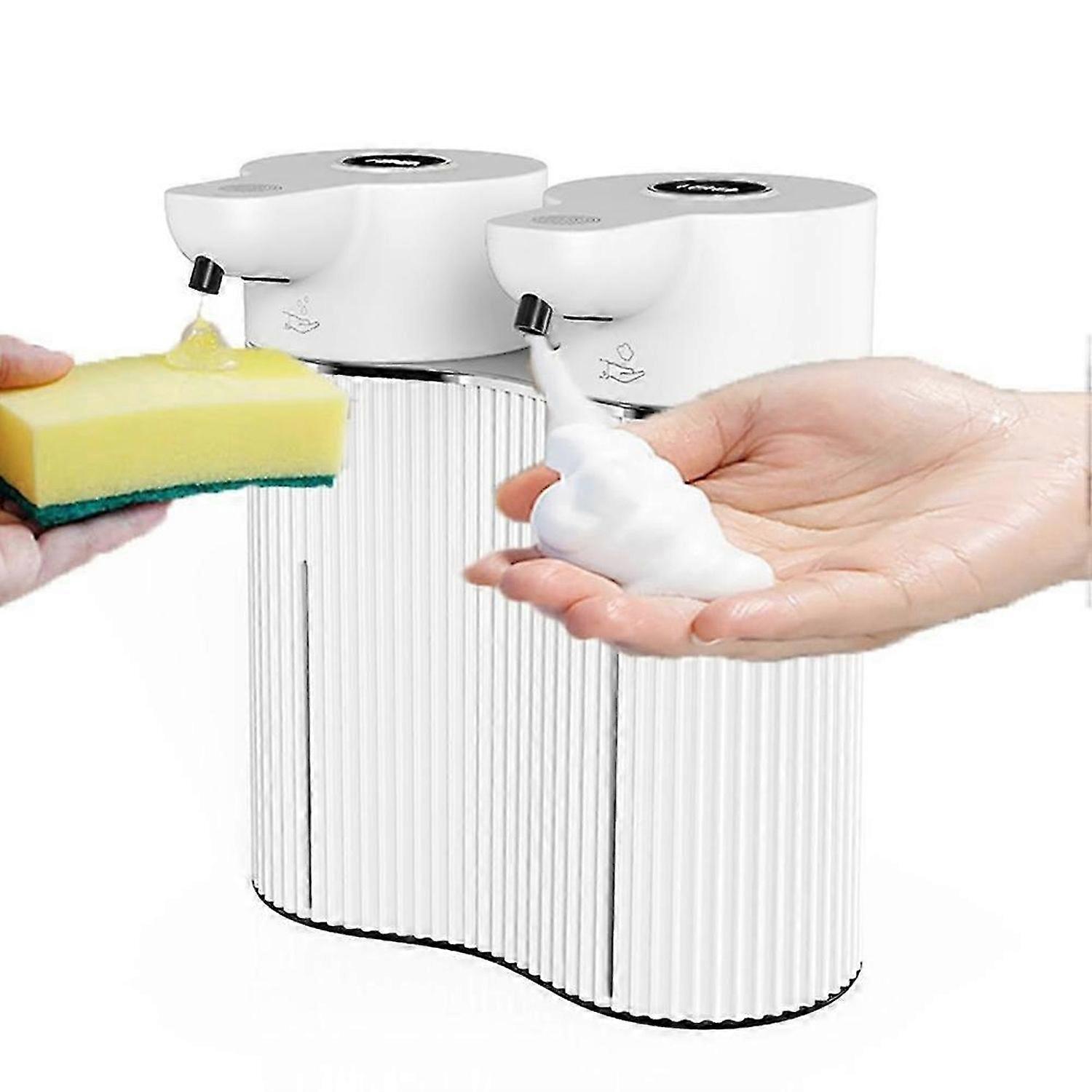 Automatic Soap Dispenser Wall Mounted,Touchless Double Foaming&Liquid Soap Dispenser,2x14Oz, for Com