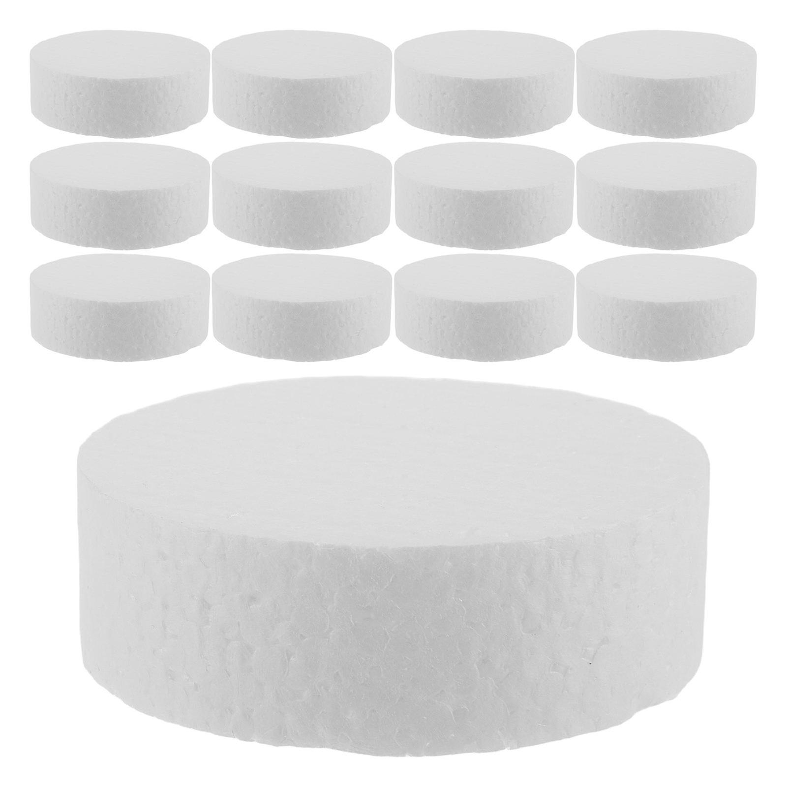 Diy Modeling Foam Cylinder For Accessories Birthday Parties Crafting 7.50X7.50X2.50CM White 36Pcs