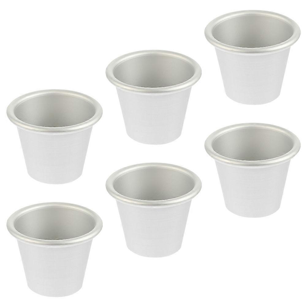 Round Cake Pans Metal Baking Mould For Pudding Home Bakers 6Pcs Set Non-Stick Surface