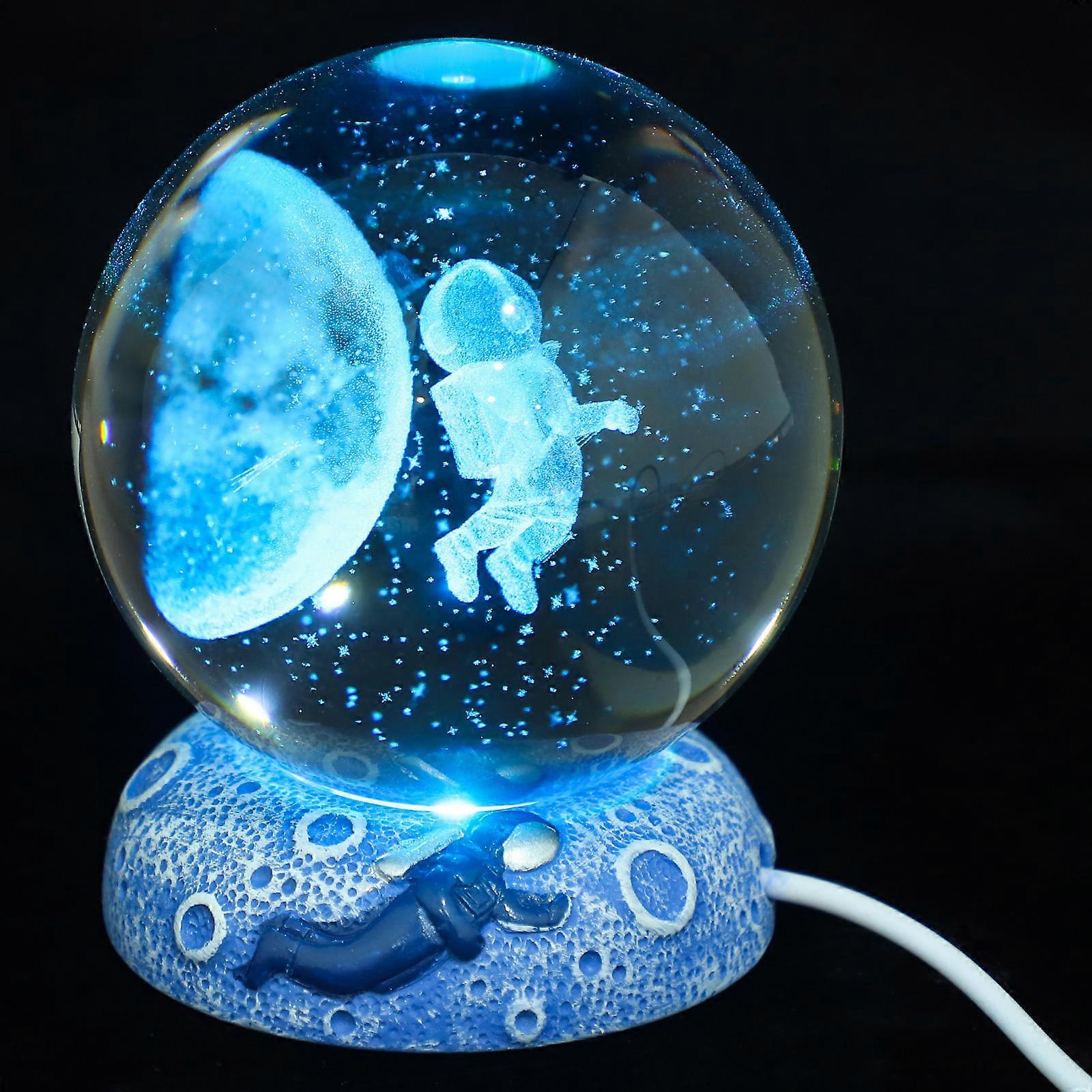 Sphere Light Led Crystal Ball Statue Figurine Bathroom 6cm Diameter 3D Internal 1Pack