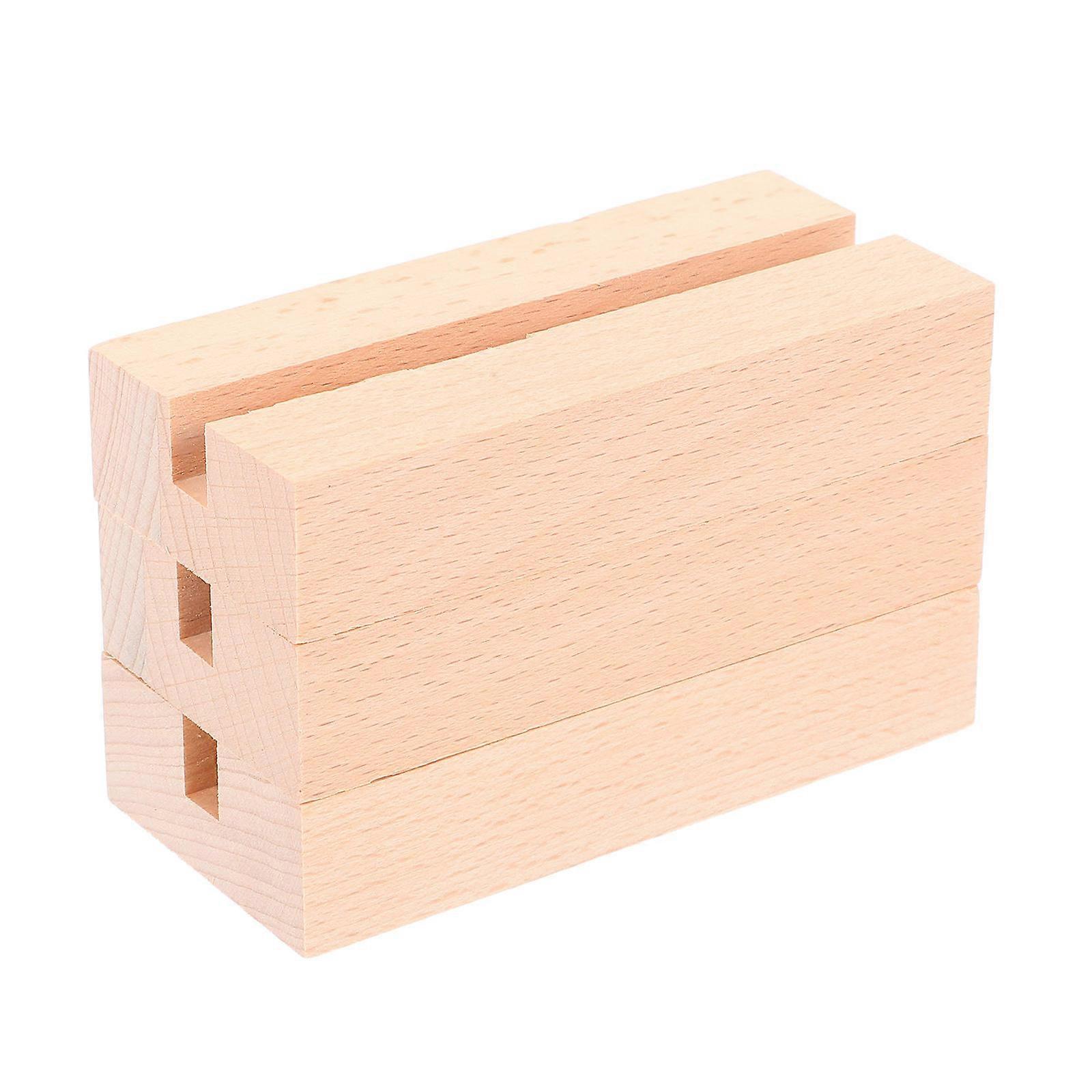 Table Holders Rustic Style Wooden Base Sign Holder For Cafe Menu Display Board Natural Finish 3.9X1.9X0.8in 3Pcs