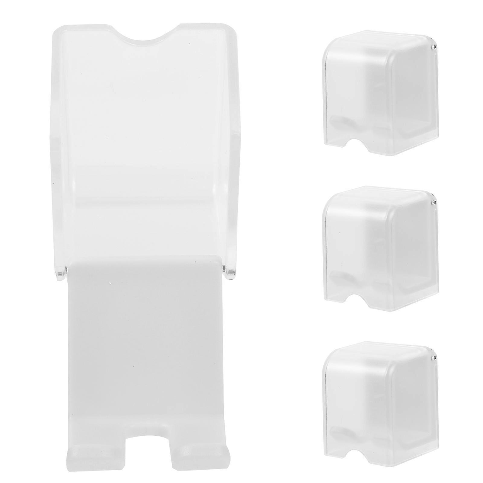 Bathroom Hanging Toothbrush Holder Self-Adhesive Space-Saving Plastic 4Pcs