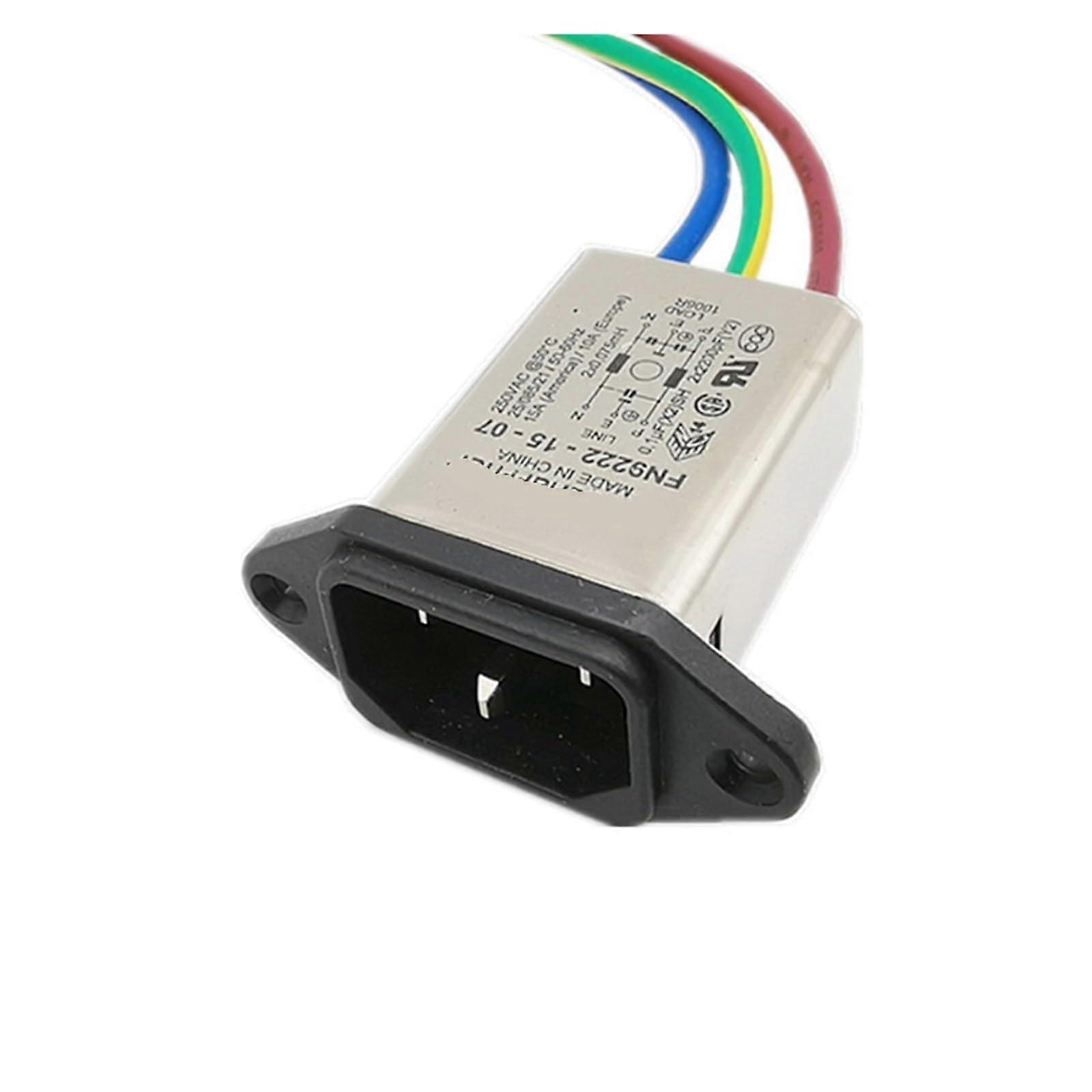 Filter FN9222-15-07 220V 15A Power Strip Filter with Präfix Sockets, EMI Noise Suppression, and Surge Protection