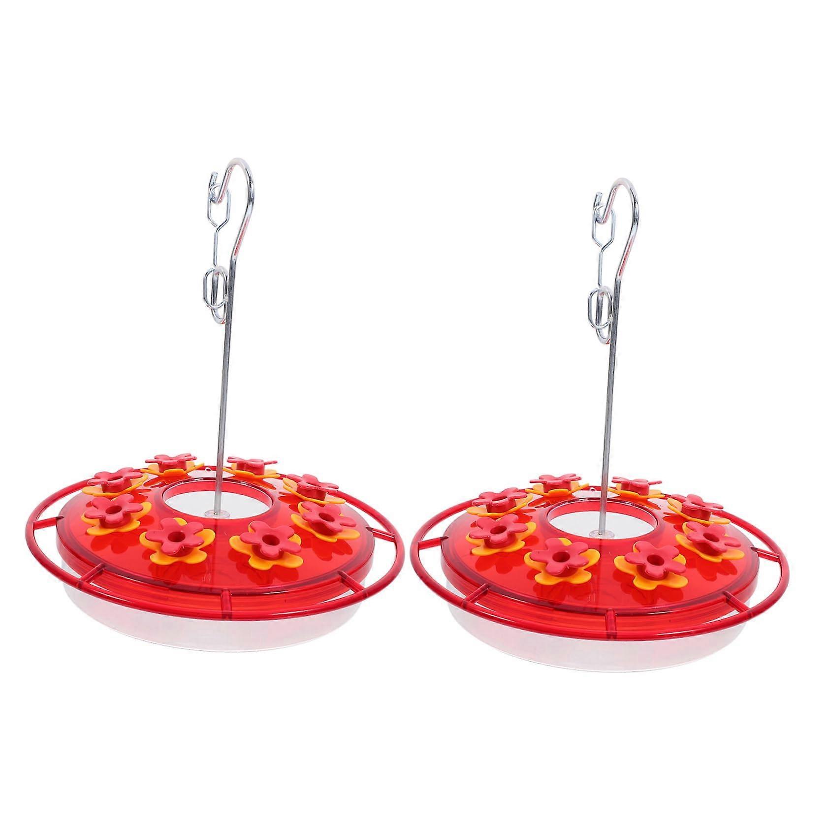 feeders for the garden 2 pieces red for hanging bird feeding tools for the outdoor area with hooks