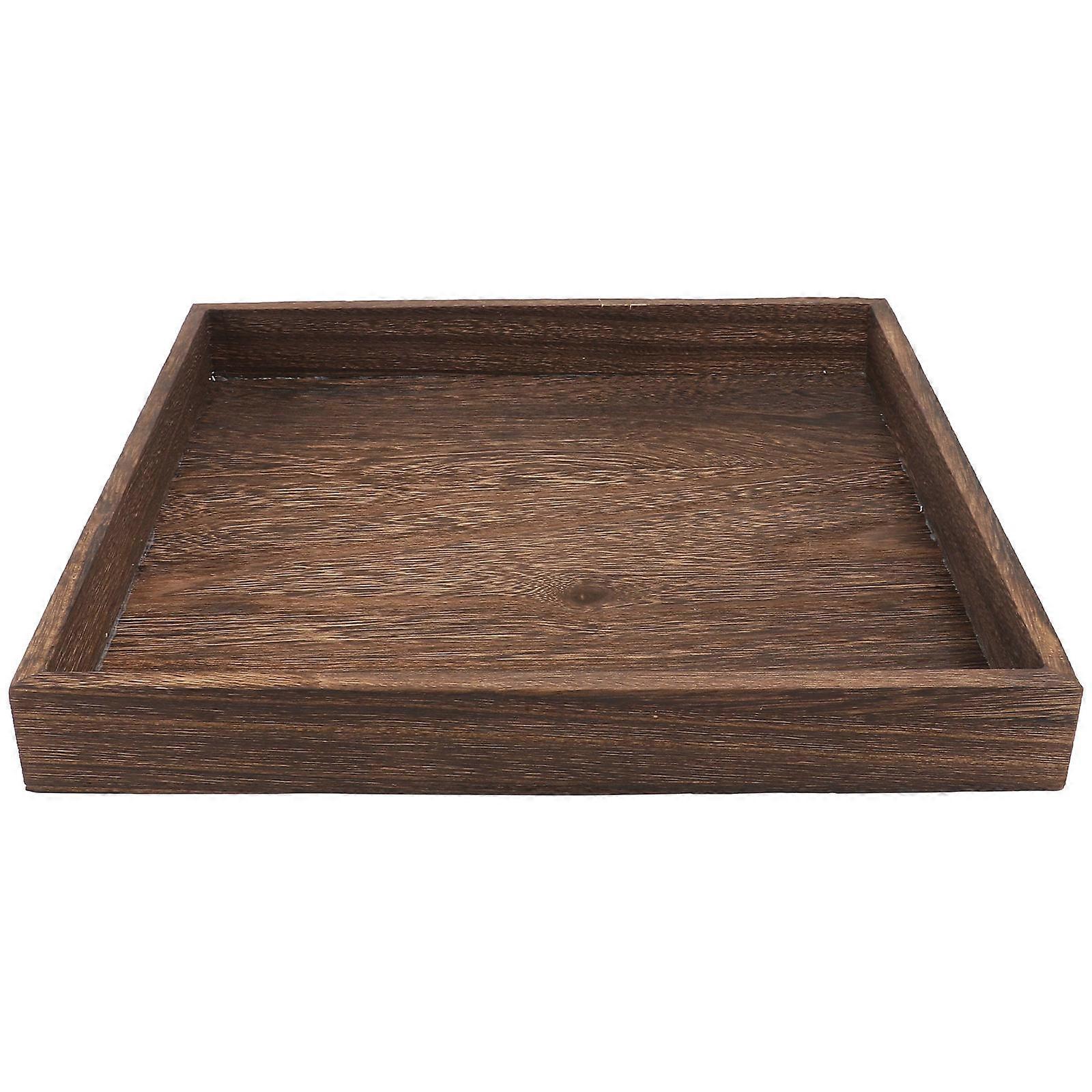 Wood Necklace Jewelry Display Stand Rectangular Simple Style Home Use 27.5x27.5cm 1Pc