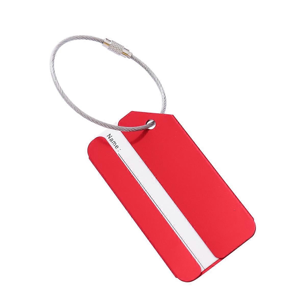Reseetikett Bagageväska Tags Röd rektangulär aluminiumlegering identifiering för resor 1st