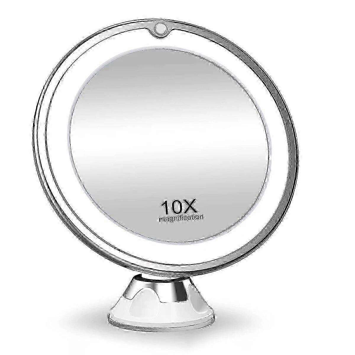 Portable Dressing Table Makeup Mirror with 10x Magnification and LED Lighting, Touch Screen, Dry Battery Operated, Ideal for Personal Use
