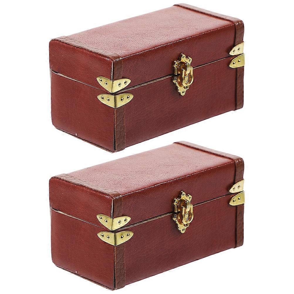Mini Accessory Tiny Storage Box Doll House Display Wooden Vintage Small 6.00X3.20X3.20CM Decoration 2Pcs