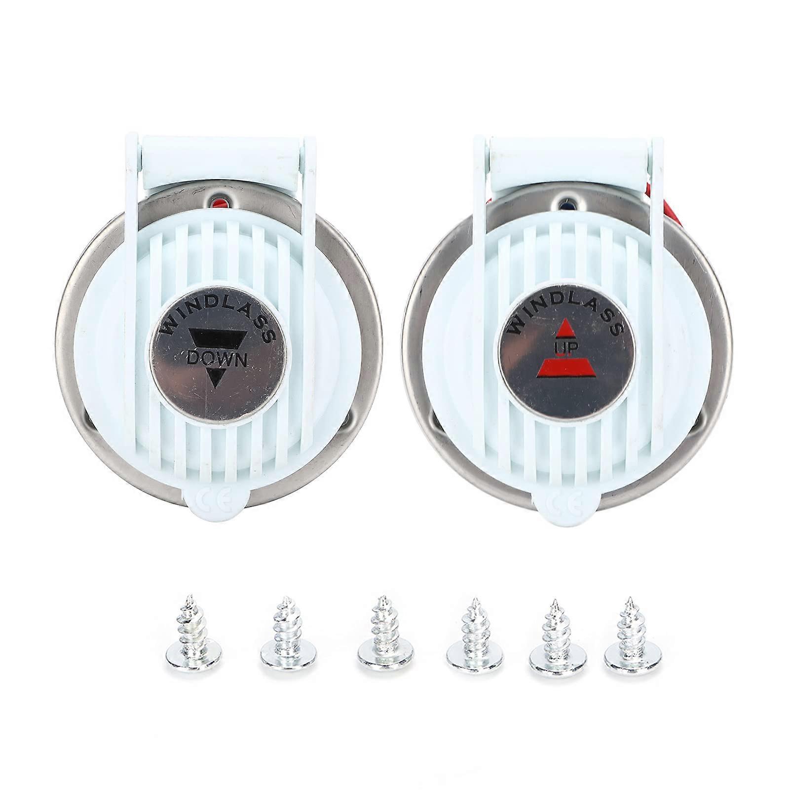 Universal foot switch with white handles for marine boat anchor, DC 12V/24V, pair