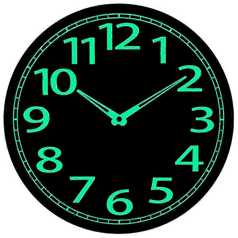 Relógio de Parede de Madeira Luminoso, Design Silencioso de 12 Polegadas e Absorvente de Energia para Sala de Estar do Quarto