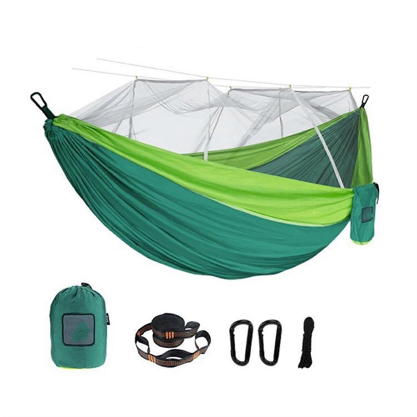 Hammock Outdoor Camping Hammocks Portable Travel Hammock With Mosquito Net (Single And Double Green 2)