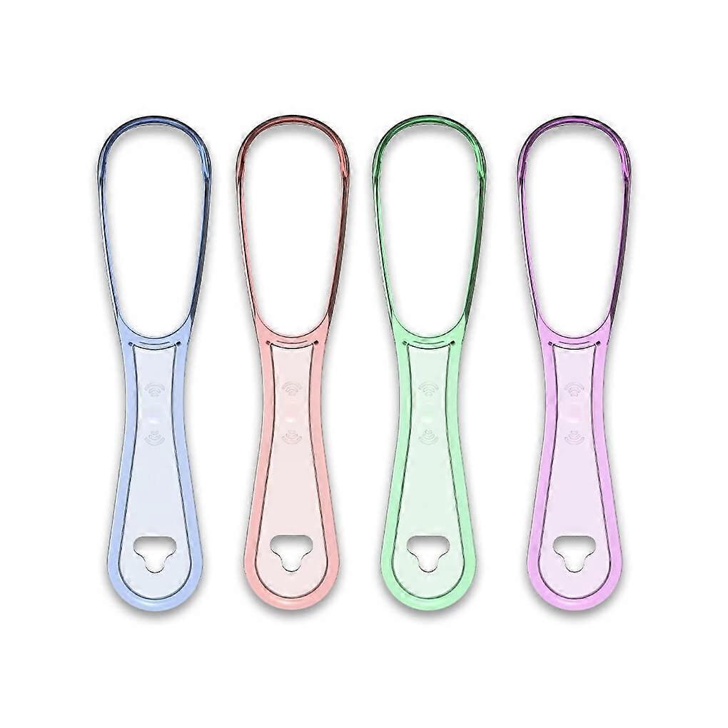 Tongue cleaner, scraper, care tool, hygiene brush, simple, useful, unisex, reusable toothbrush for kids on trips, 4 pieces/mixed colors.