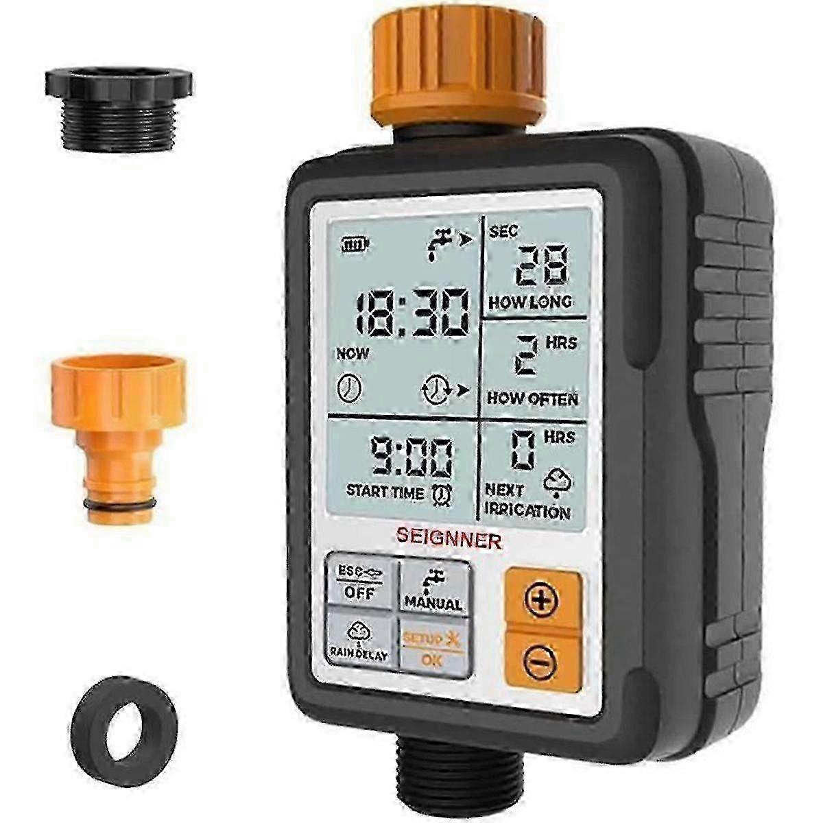 Digital Programmable Water Timer for Garden Irrigation System with Child Lock and Auto/Manual Modes