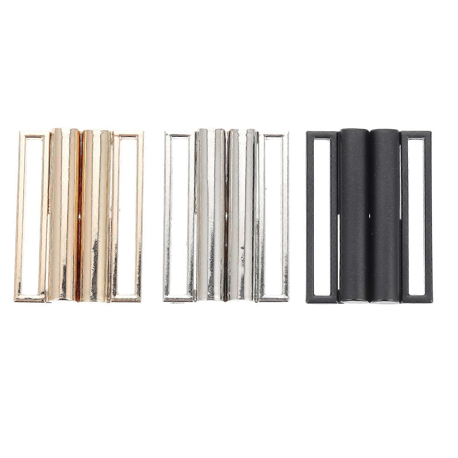 3pcs Square Zinc Alloy Belt Buckles for Coats Smooth Surface Design, Fashion Accessories for Clothing DIY and Craft Enthusiasts