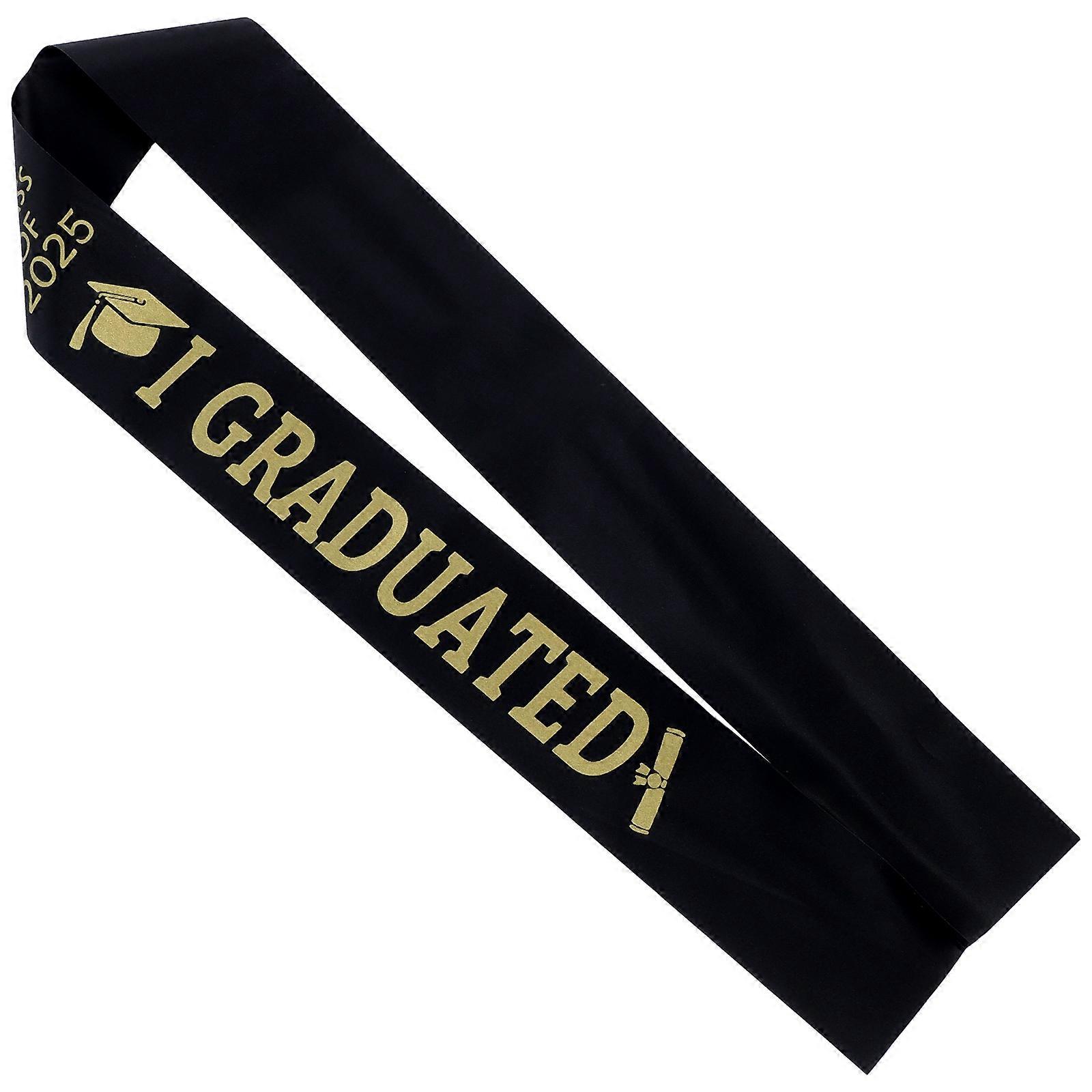 It sounds like you're referring to a **graduation sash** or **stole** with an **adjustable shoulder strap**, often worn during graduation ceremonies,