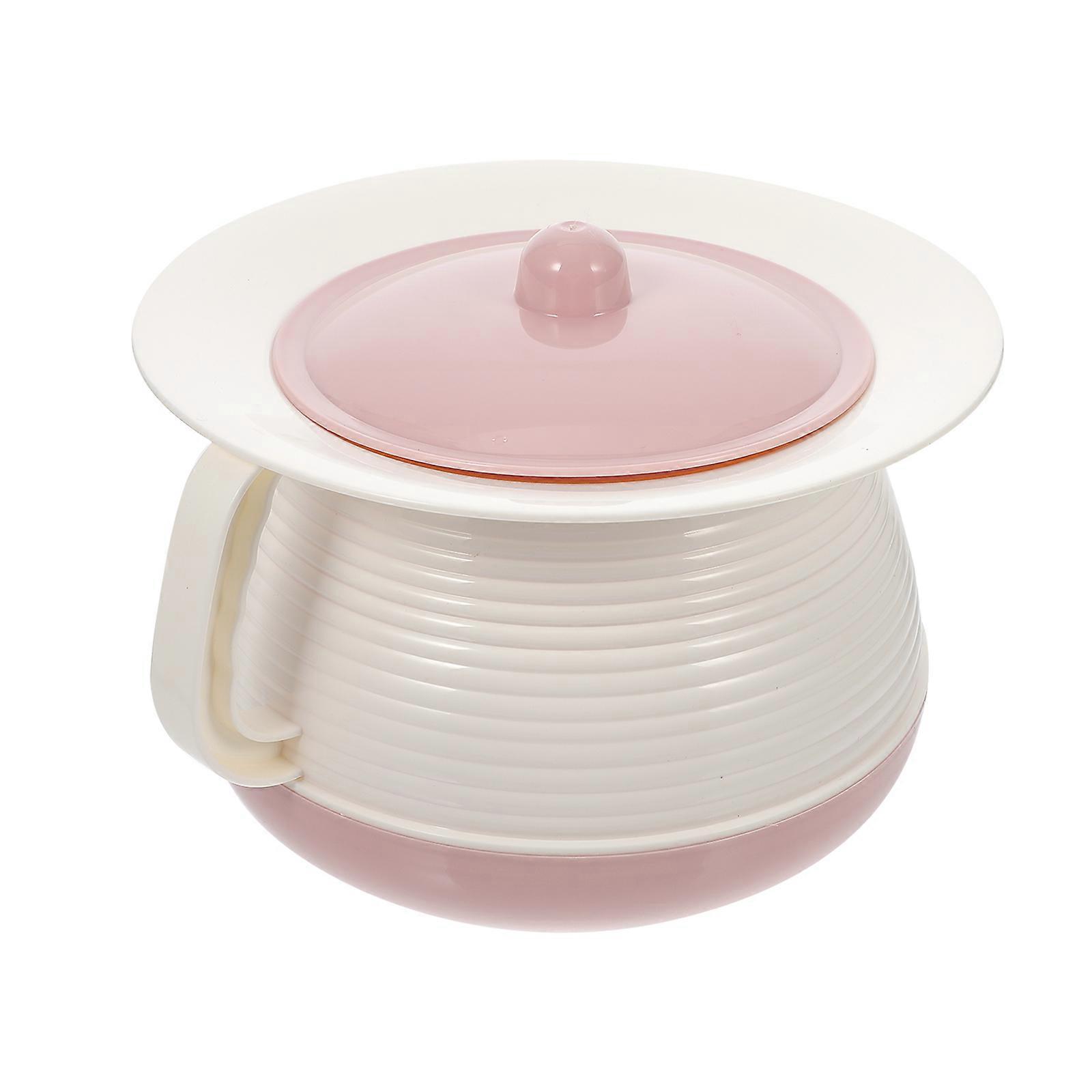 Pink Plastic Urinal Bucket with Lid and Handle for Home Use Portable Chamber Pot 1pc