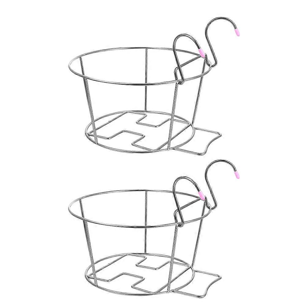 2pcs Railing Hanging Flower Pot Racks Fence Planter Holder for