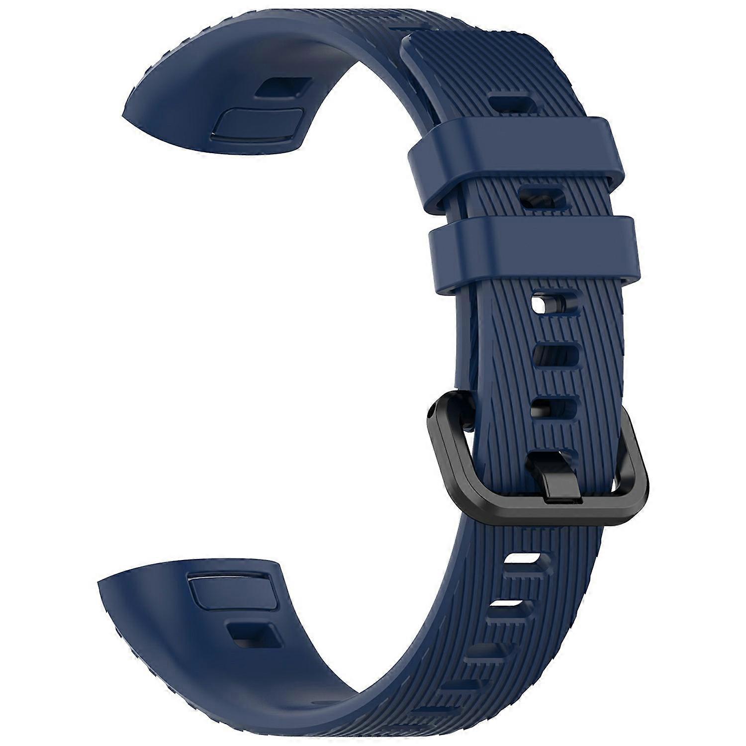 For Huawei Band 4 Pro TER-B29S / 3 Pro Replacement Strap Adjustable Silicone Watch Band (Free Size) Midnight Blue